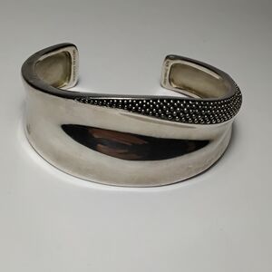 Michael Dawkins 925 Silver Pebble Cuff Bracelet